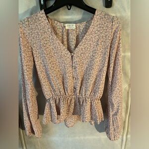 Light pink floral blouse